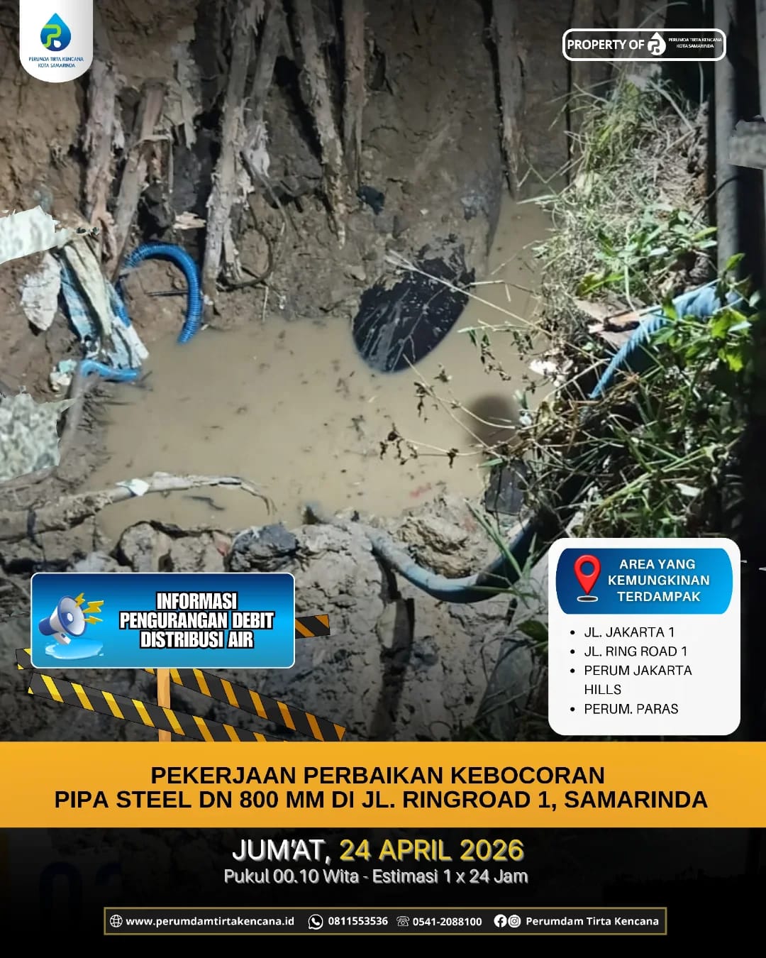 Pipa “Raksasa” Bocor, Ribuan Pelanggan Terimbas