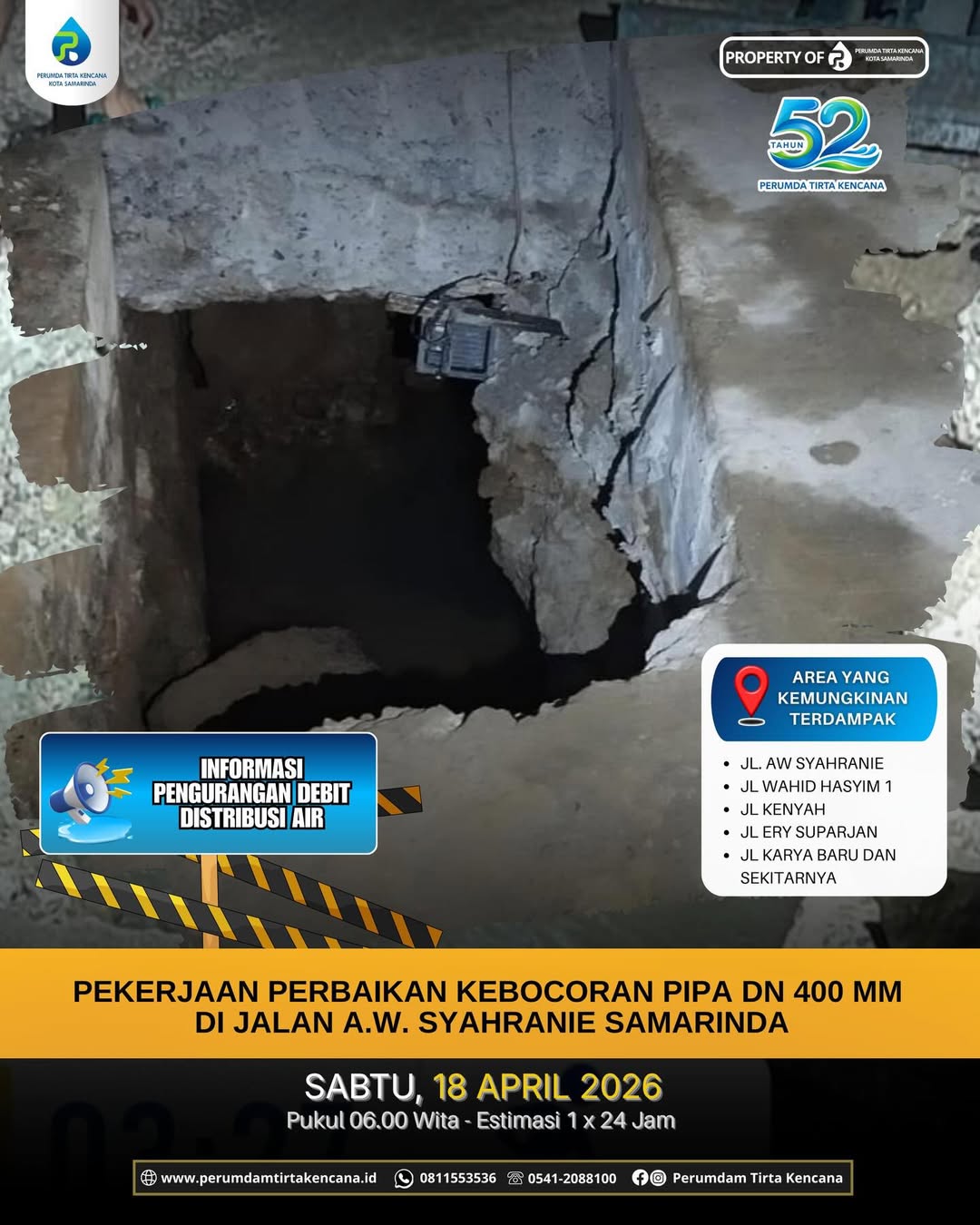 Pasokan Air Bersih Terganggu 24 Jam