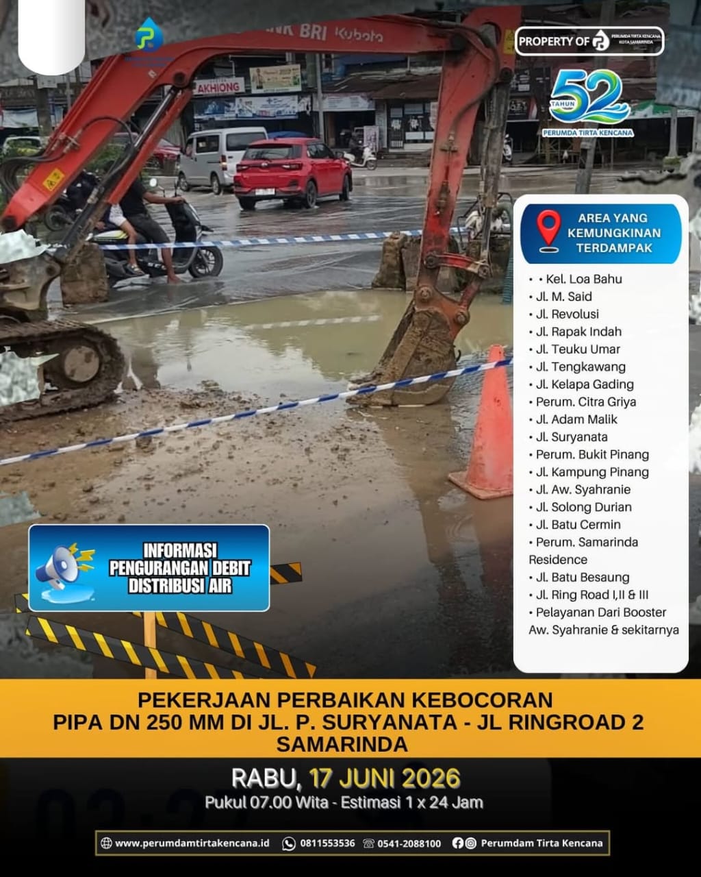 Pipa Utama Bocor, Belasan Kawasan Terancam Kehilangan Pasokan Air Bersih